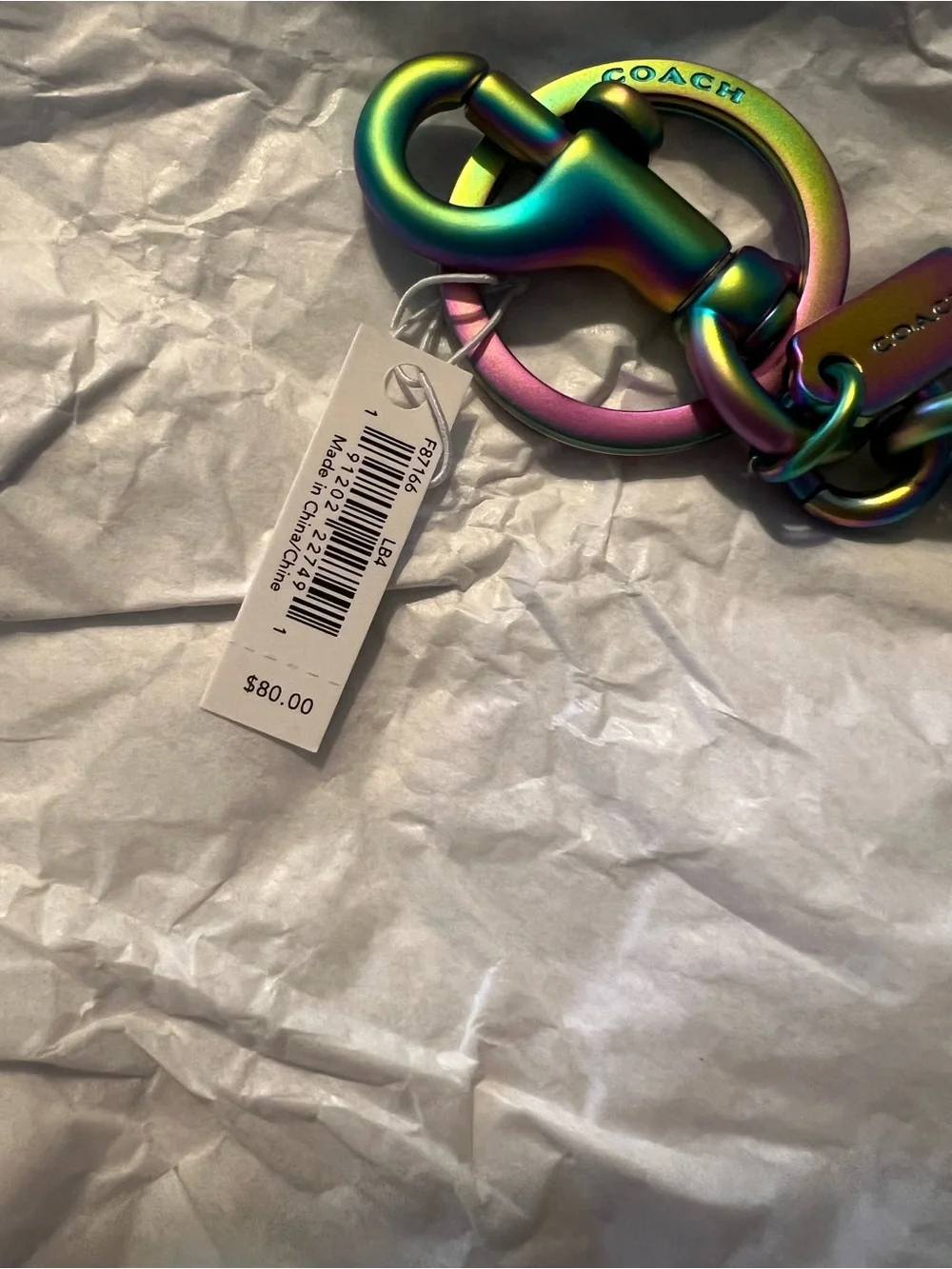 Coach 3D Oil Slick Bear Charm NWTS!